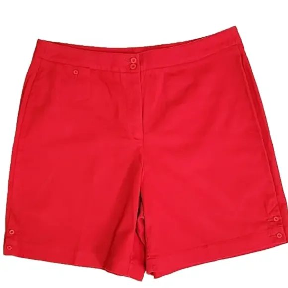 Liz Claiborne Liz Sport Red Bermuda Shorts Size 14 EUC - Picture 1 of 13